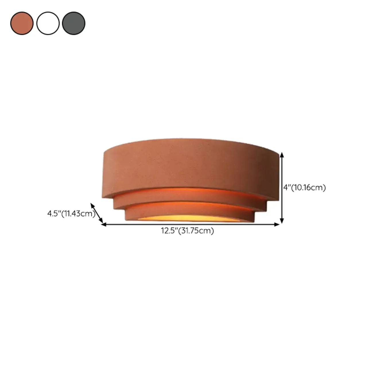 Modern Concrete Tier Wall Light for Sophisticated Ambiance #size