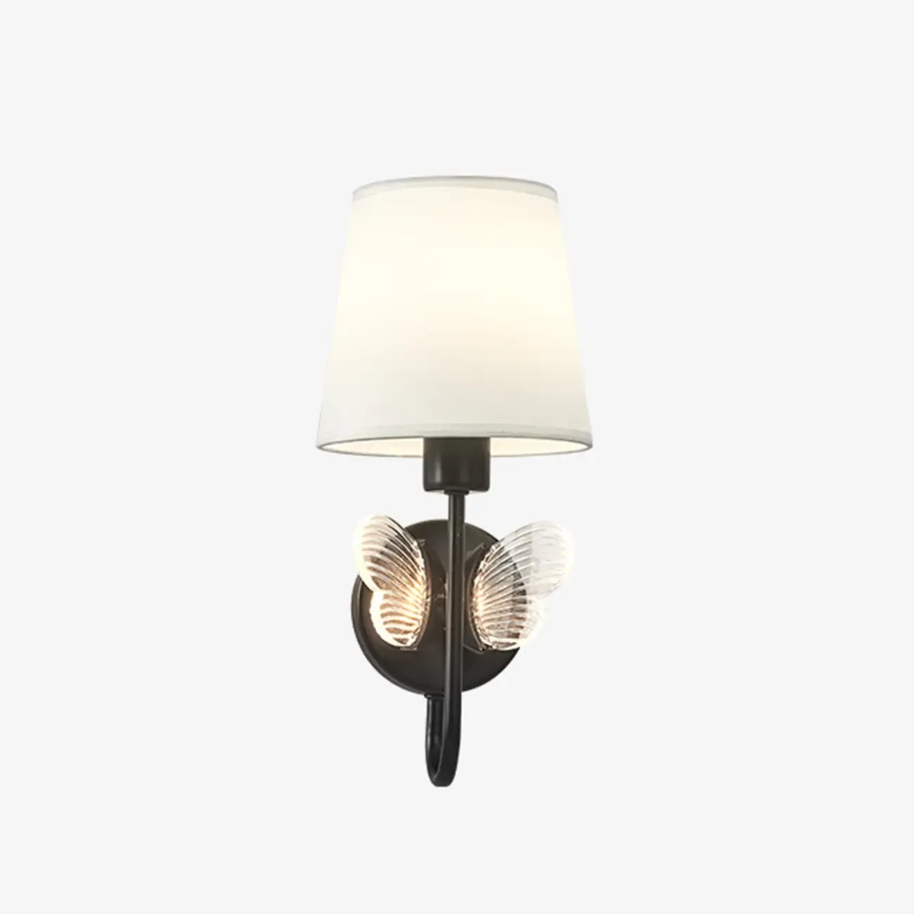 Modern Geometric Wall Sconce with Textile Shade for Indoors Image - 3