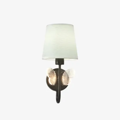 Modern Geometric Wall Sconce with Textile Shade for Indoors Image - 4