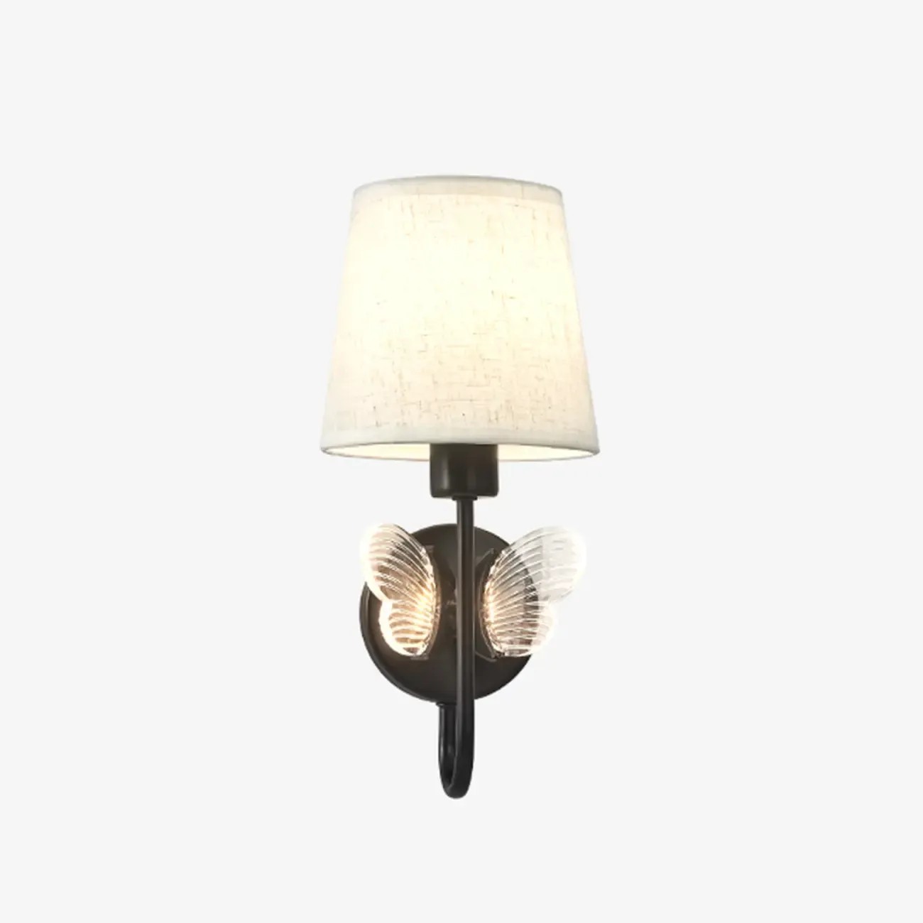 Modern Geometric Wall Sconce with Textile Shade for Indoors Image - 2