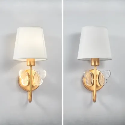 Modern Geometric Wall Sconce with Textile Shade for Indoors Image - 10