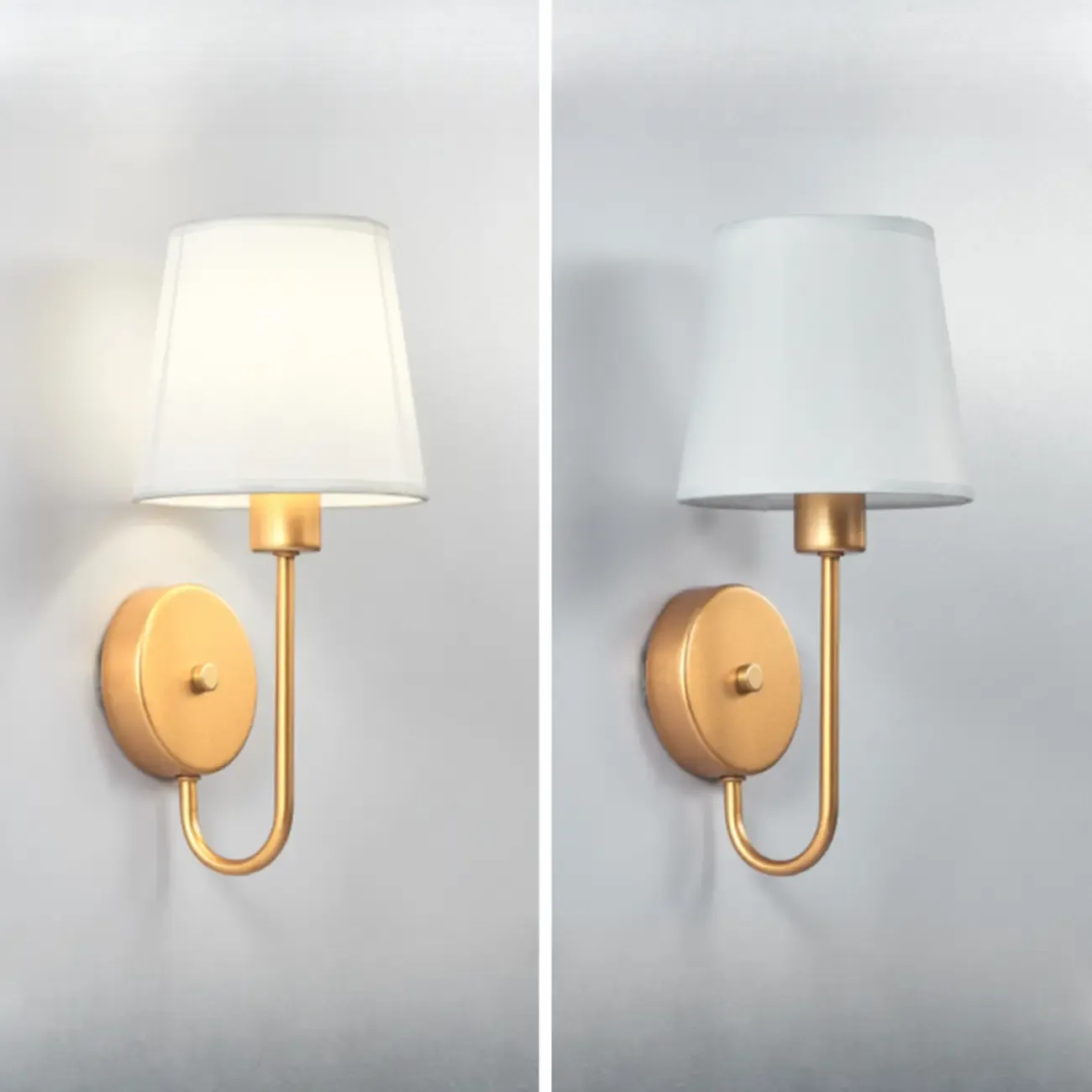 Modern Geometric Wall Sconce with Textile Shade for Indoors Image - 18