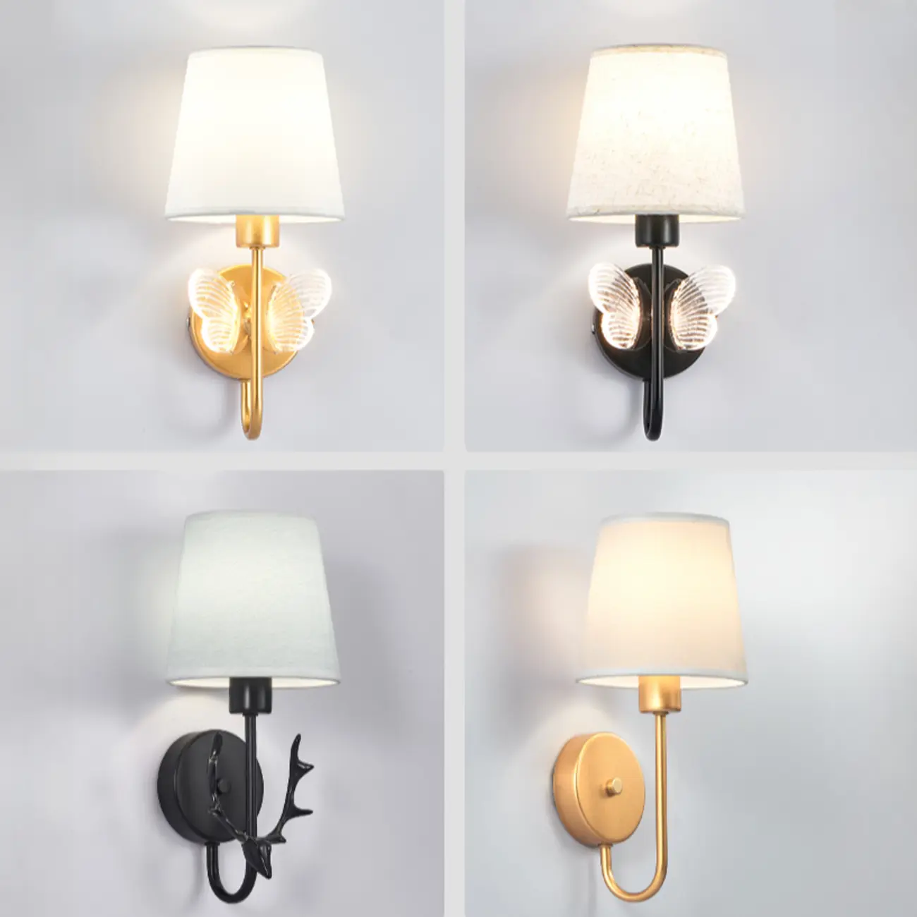 Modern Geometric Wall Sconce with Textile Shade for Indoors Image - 22 | homeyfad