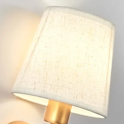 Modern Geometric Wall Sconce with Textile Shade for Indoors Image - 25