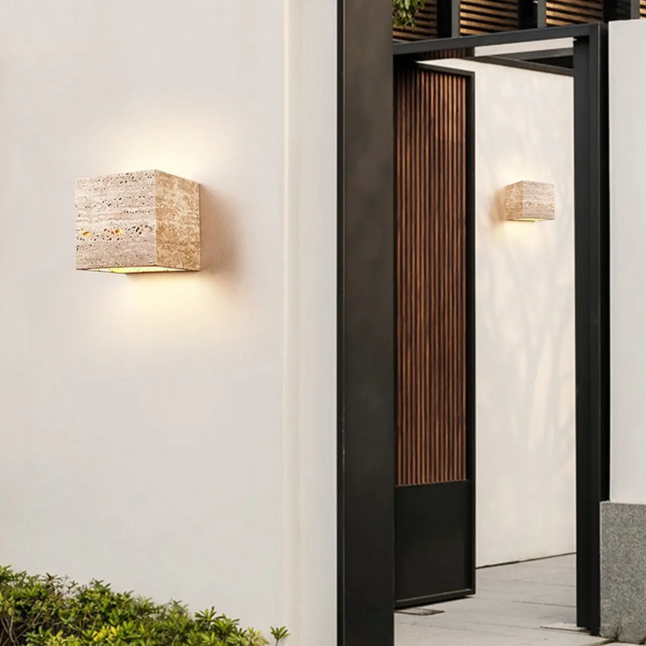 Modern Stone Beige Geometry Wall Sconce Image - 2 | homeyfad