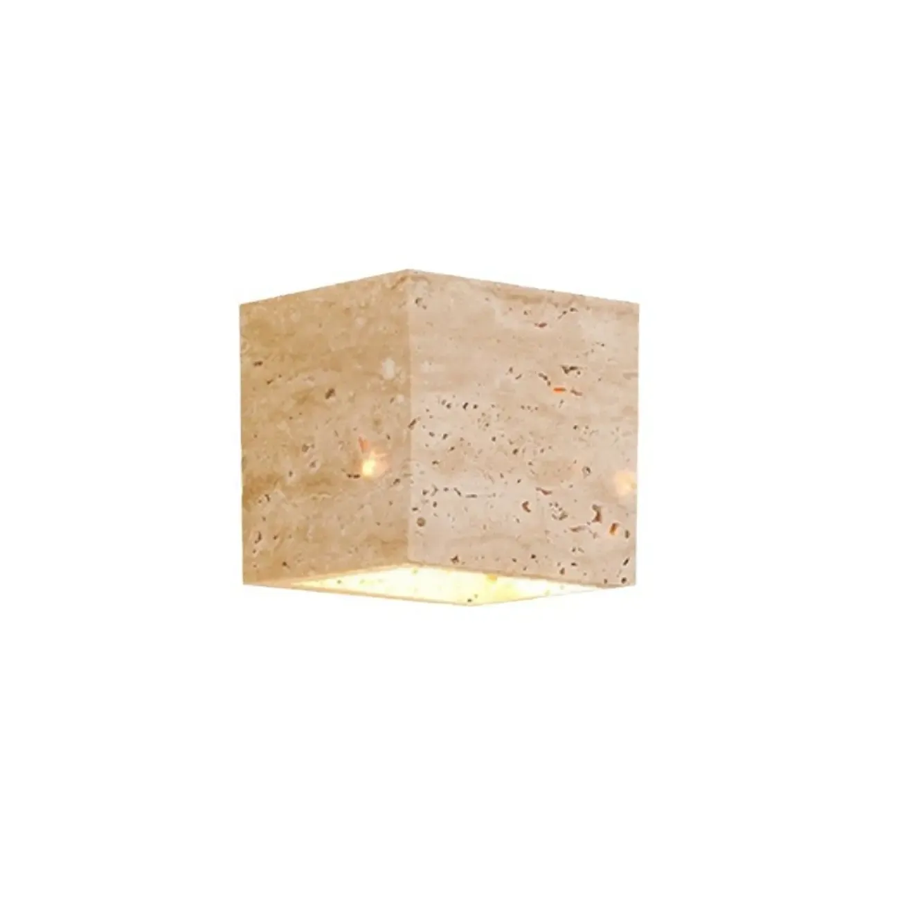 Modern Stone Beige Geometry Wall Sconce Image - 16