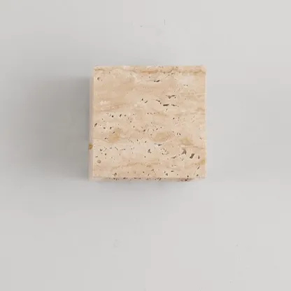 Modern Stone Beige Geometry Wall Sconce Image - 9