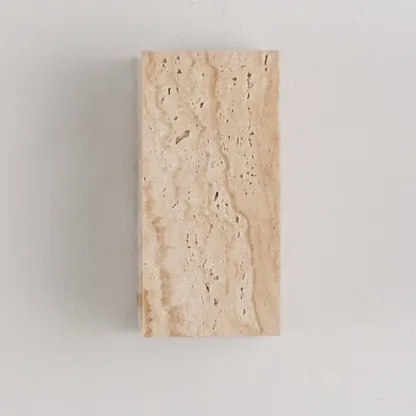 Modern Stone Beige Geometry Wall Sconce Image - 10