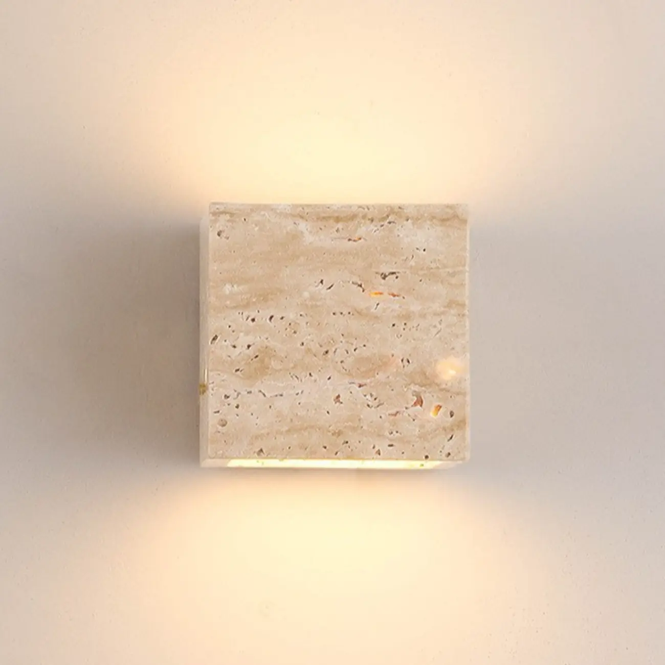 Modern Stone Beige Geometry Wall Sconce Image - 12 | homeyfad