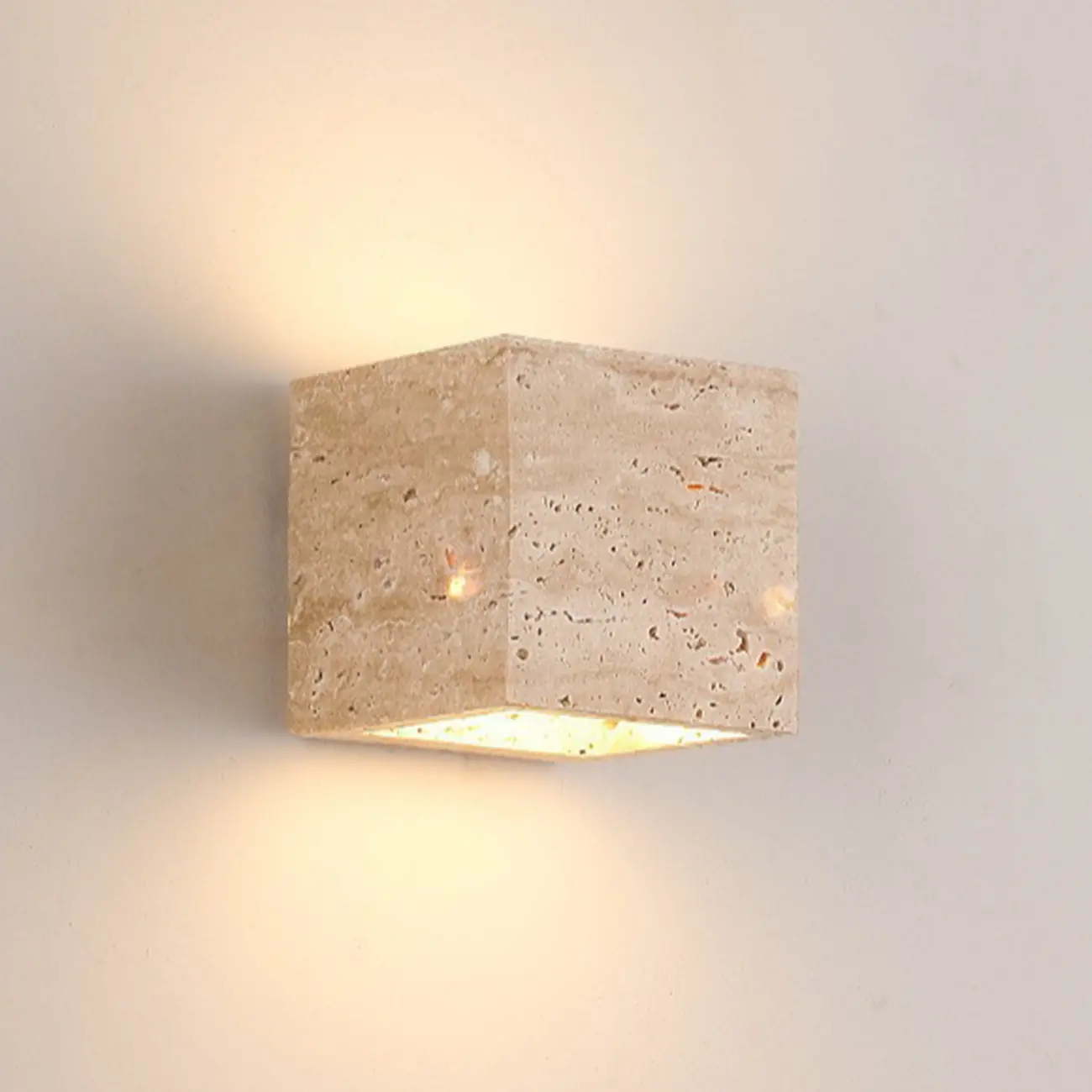 Modern Stone Beige Geometry Wall Sconce Image - 13 | homeyfad