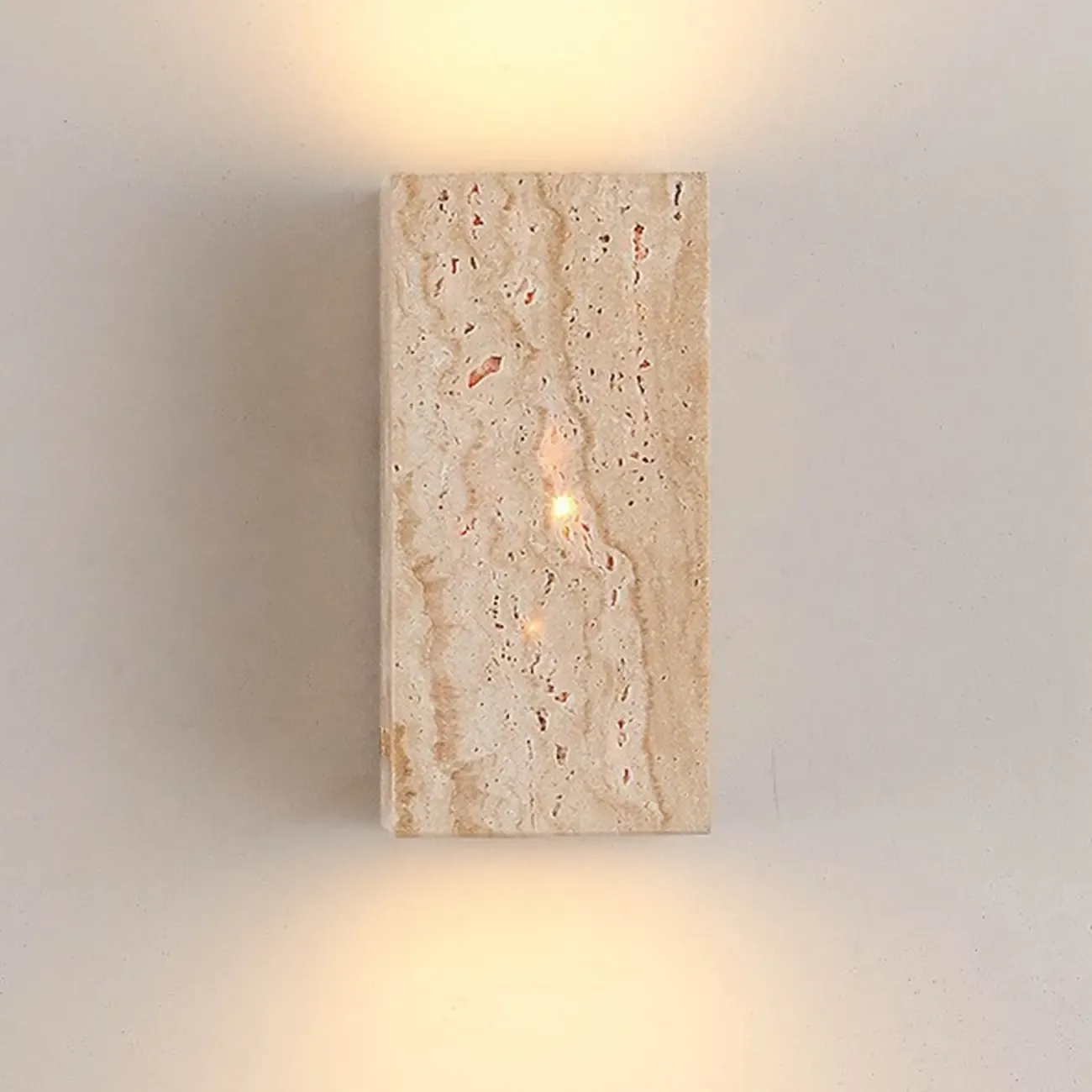 Modern Stone Beige Geometry Wall Sconce Image - 14