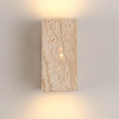 Modern Stone Beige Geometry Wall Sconce Image - 14