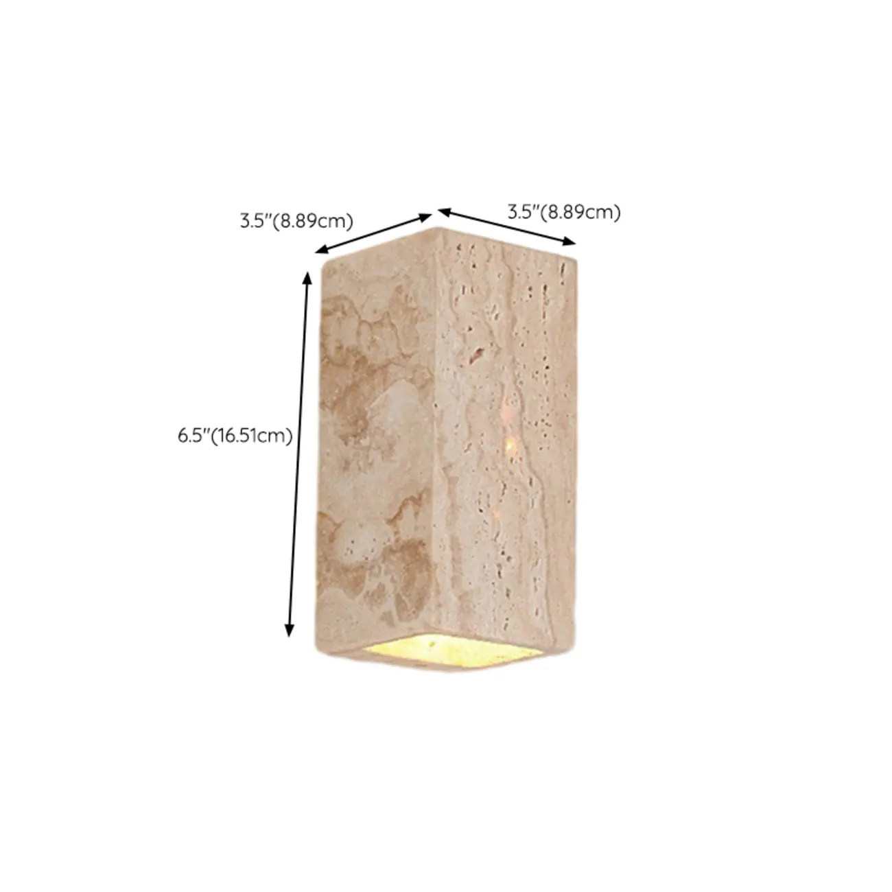 Modern Stone Beige Geometry Wall Sconce #size