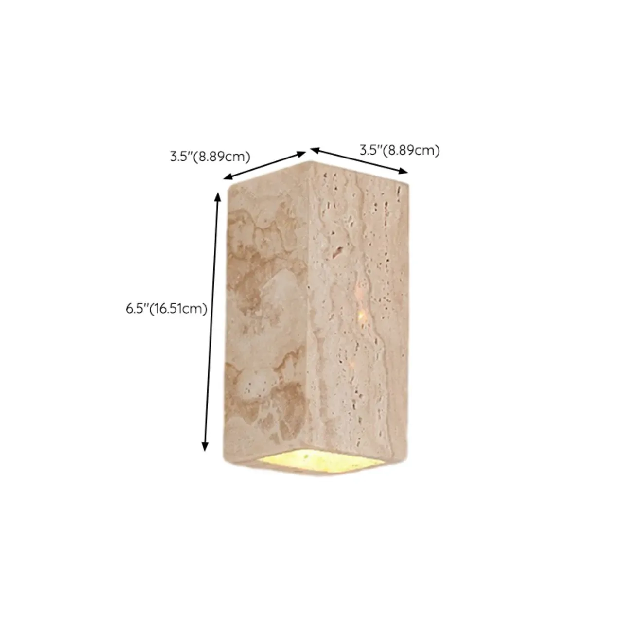 Modern Stone Beige Geometry Wall Sconce #size
