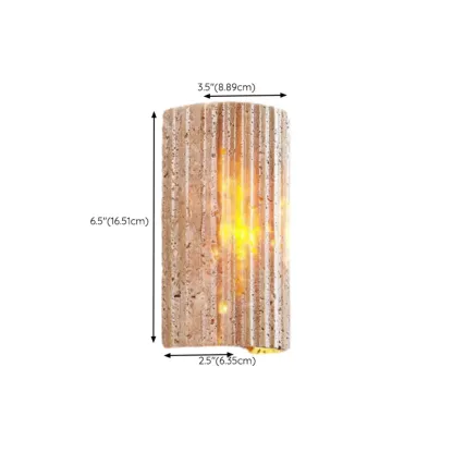 Modern Stone Beige Geometry Wall Sconce Image - 22