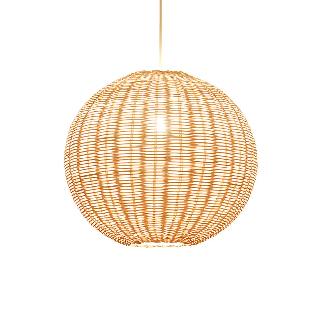Oriental Beige Rattan Globe Pendant Light Fixture for Indoor   Image - 5 | homeyfad