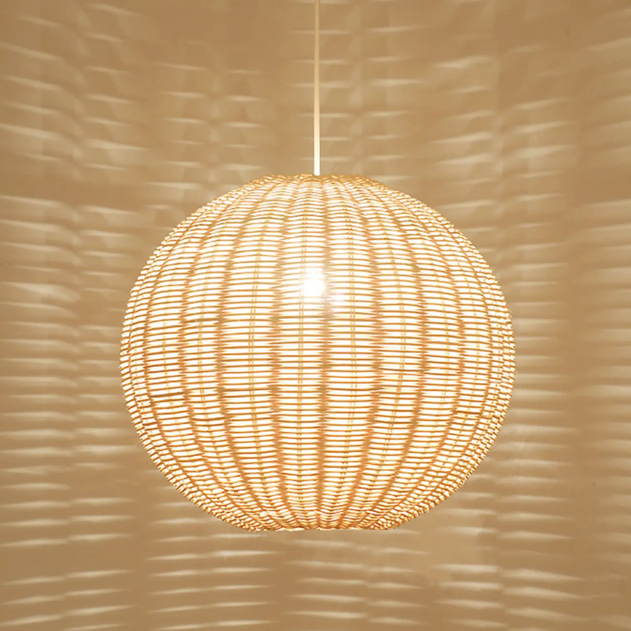 Oriental Beige Rattan Globe Pendant Light Fixture for Indoor   Image - 8 | homeyfad