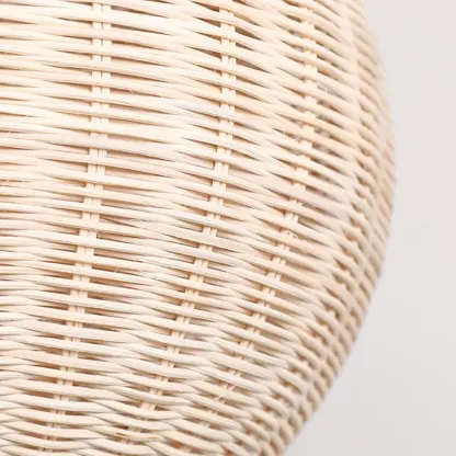 Oriental Beige Rattan Globe Pendant Light Fixture for Indoor   Image - 9