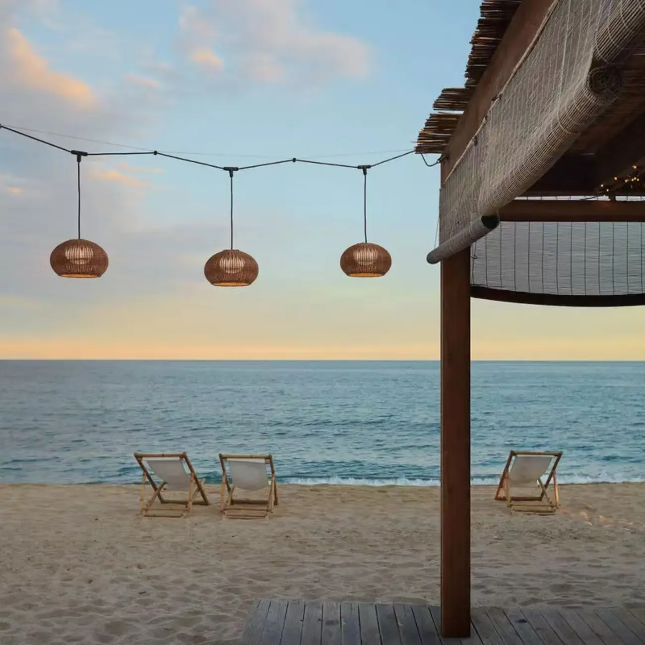 Oriental Brown Outdoor Rattan Pendant Lights in Drum Shaped Image - 3