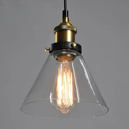 Old School Hardwired Globe/Barrel/Warehouse Clear Glass Pendant for Indoor with Grey/Translucent/Amber Vitreous Shade