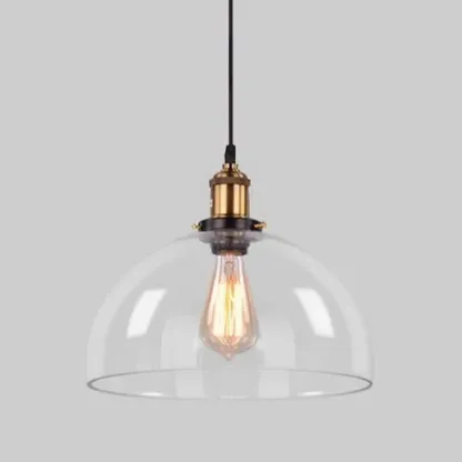 Old School Hardwired Globe/Barrel/Warehouse Clear Glass Pendant for Indoor with Grey/Translucent/Amber Vitreous Shade