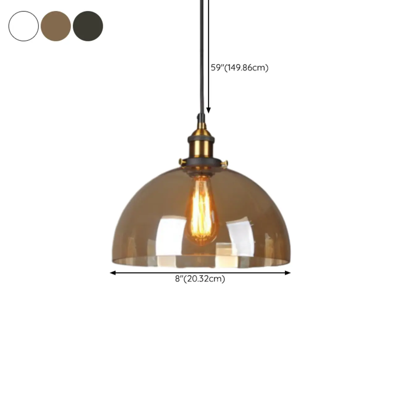 Old School Hardwired Globe/Barrel/Warehouse Clear Glass Pendant for Indoor with Grey/Translucent/Amber Vitreous Shade | homeyfad