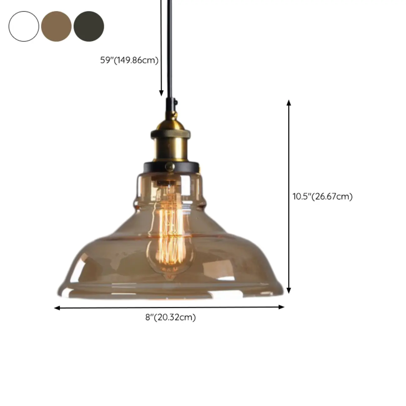 Old School Hardwired Globe/Barrel/Warehouse Clear Glass Pendant for Indoor with Grey/Translucent/Amber Vitreous Shade | homeyfad