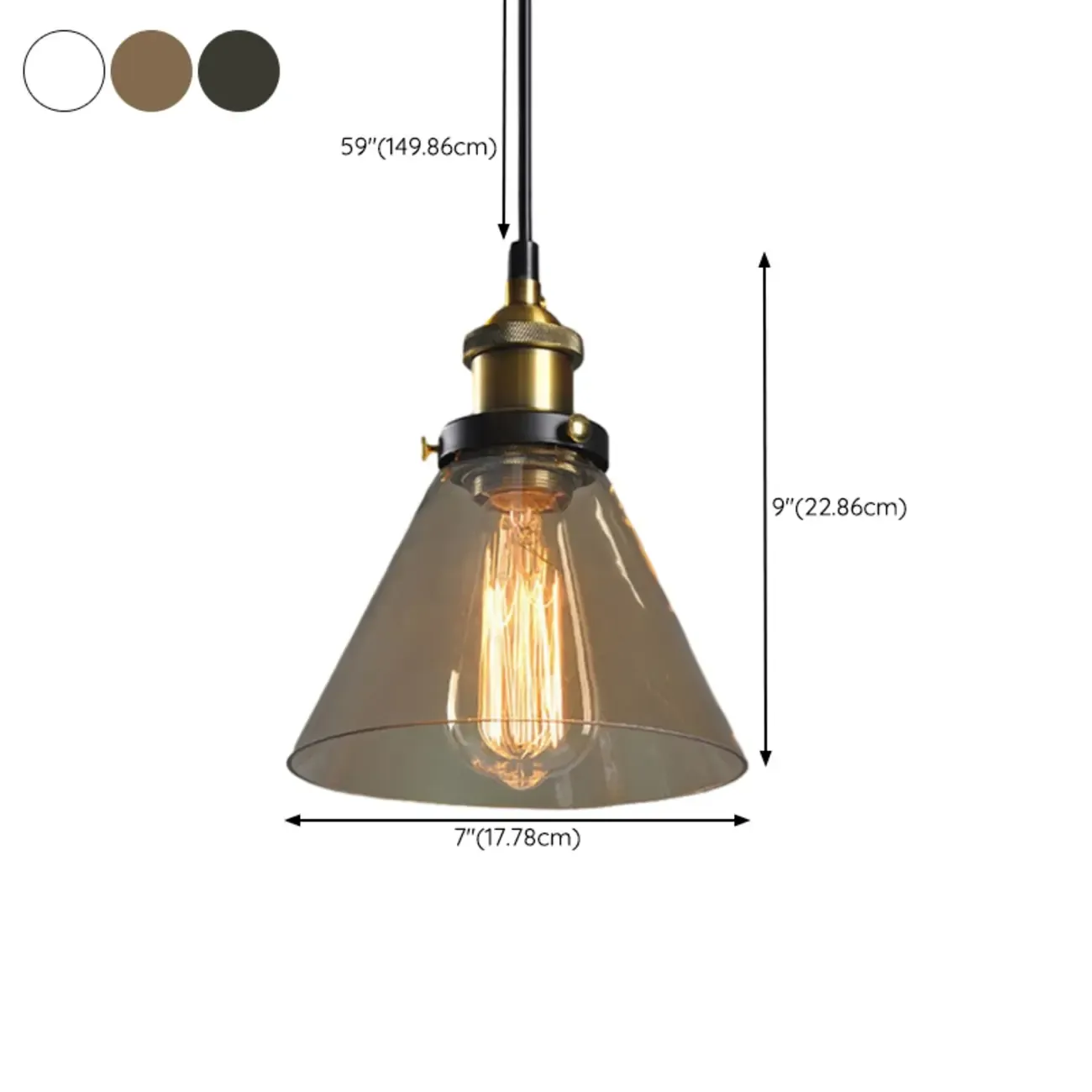 Old School Hardwired Globe/Barrel/Warehouse Clear Glass Pendant for Indoor with Grey/Translucent/Amber Vitreous Shade