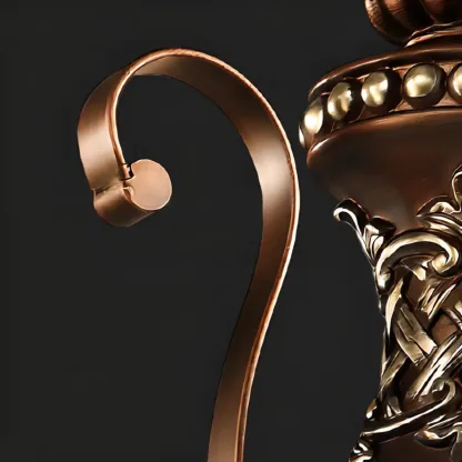 Vintage Curved Arm Frosted Glass Floral Chandelier Image - 16