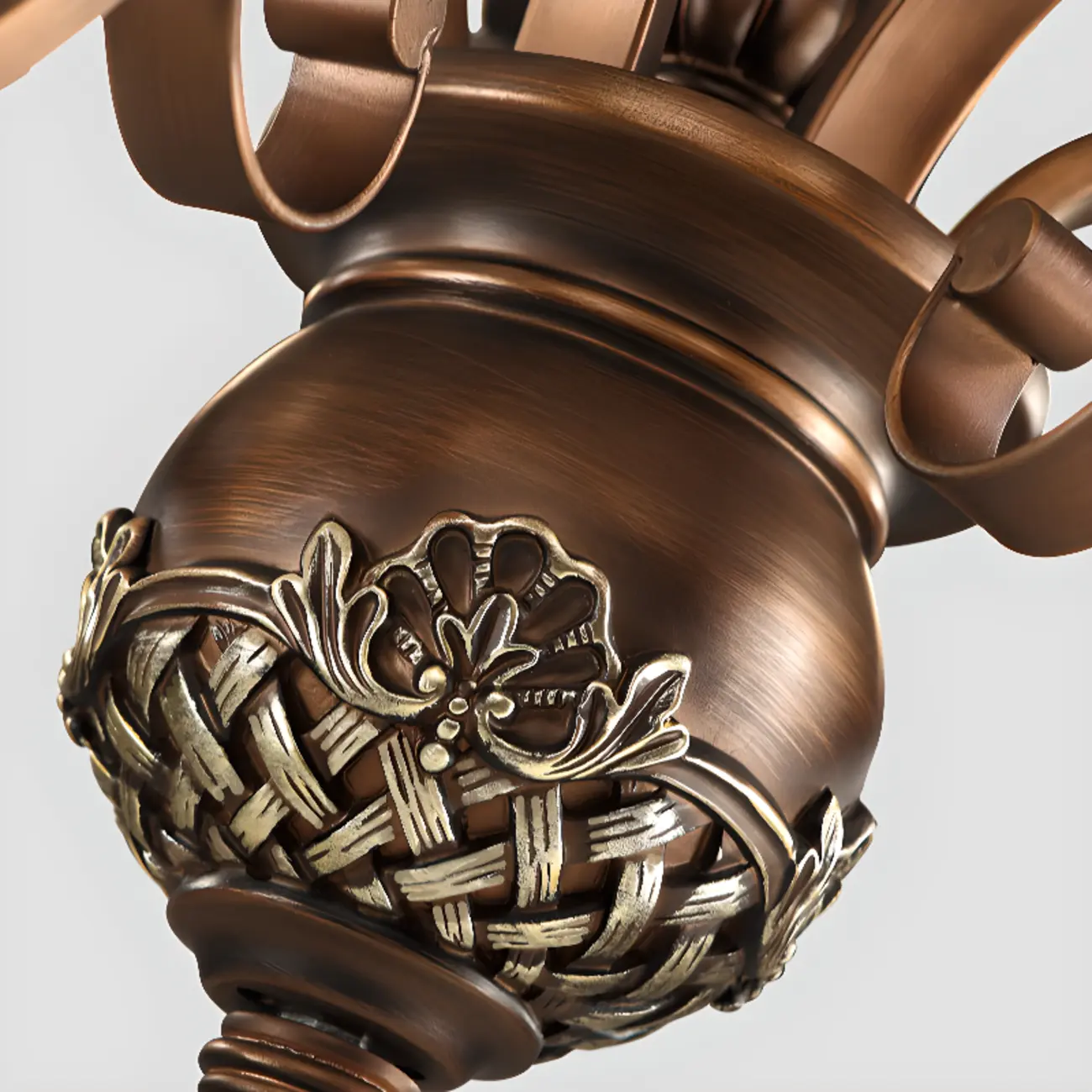 Vintage Curved Arm Frosted Glass Floral Chandelier Image - 5 | homeyfad