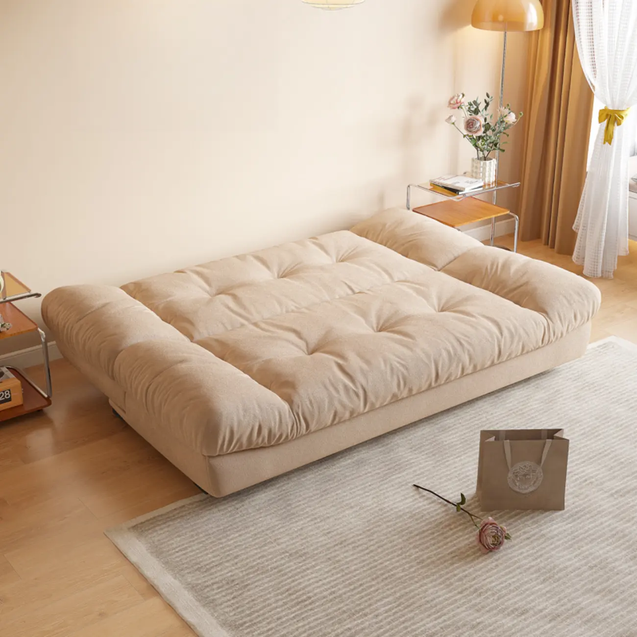 Modern Upholstery Convertible Sleeper Sofa for Living Room Image - 2 | homeyfad