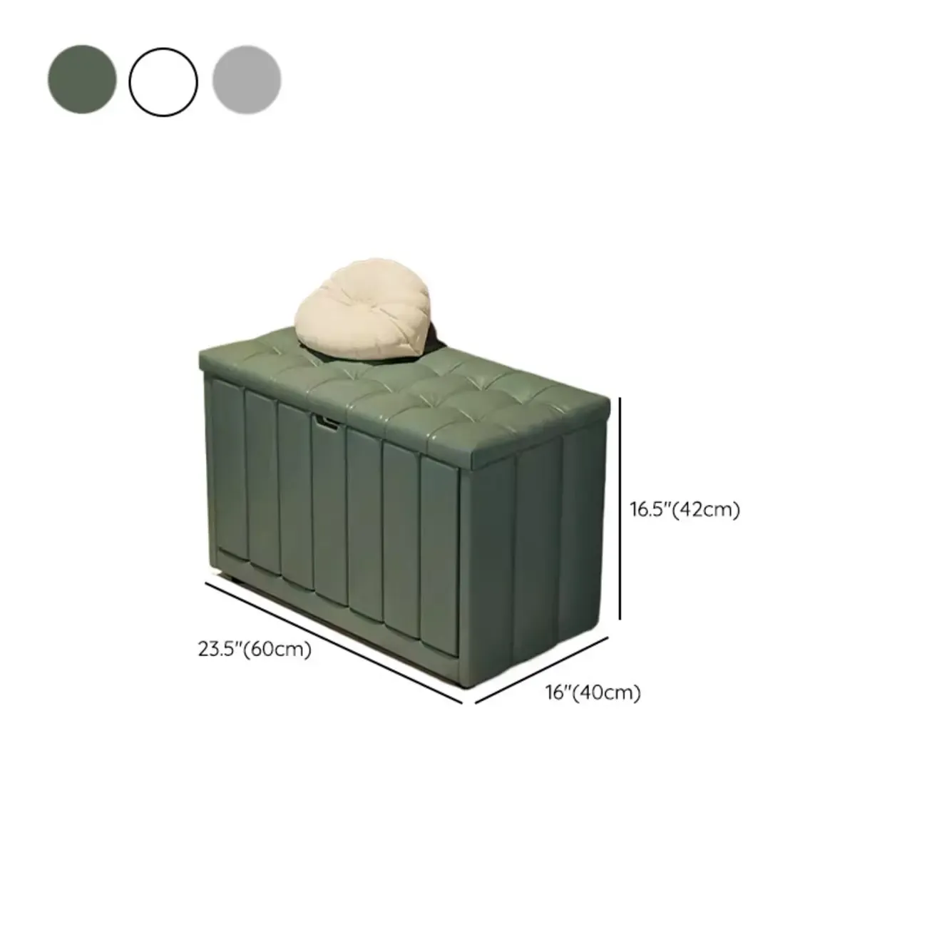 White Drop Front Wood Shoe Storage Bench with Cushion #size