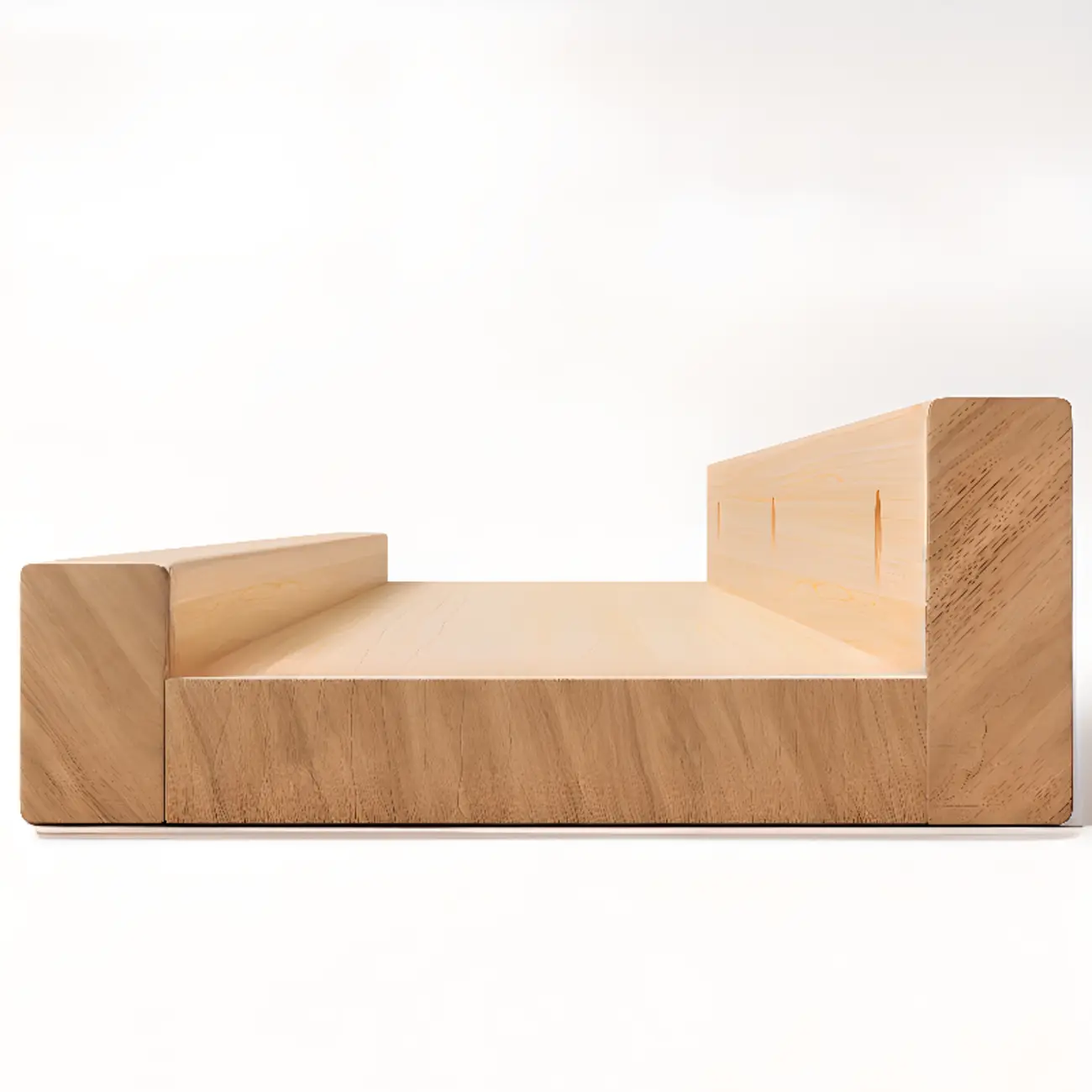 Contemporary Lumber Wall-fixed Rack Shelf, Walnut/Natural/White Image - 7 | homeyfad