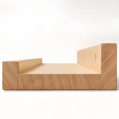 Contemporary Lumber Wall-fixed Rack Shelf, Walnut/Natural/White Image - 7