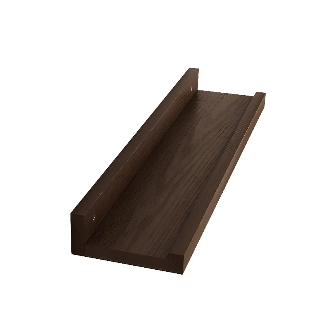 Contemporary Lumber Wall-fixed Rack Shelf, Walnut/Natural/White Image - 15 | homeyfad