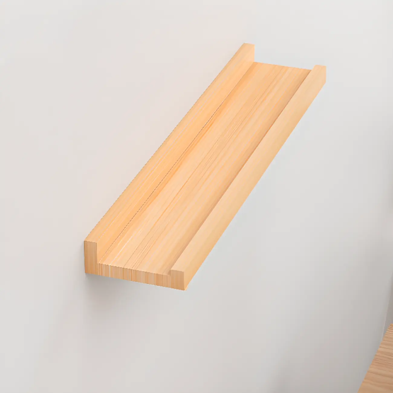 Contemporary Lumber Wall-fixed Rack Shelf, Walnut/Natural/White Image - 16 | homeyfad