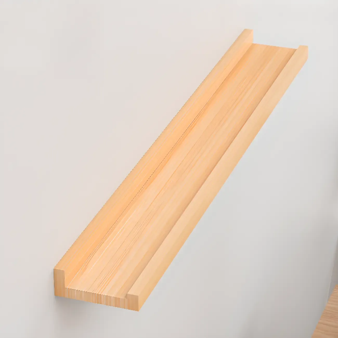 Contemporary Lumber Wall-fixed Rack Shelf, Walnut/Natural/White Image - 19