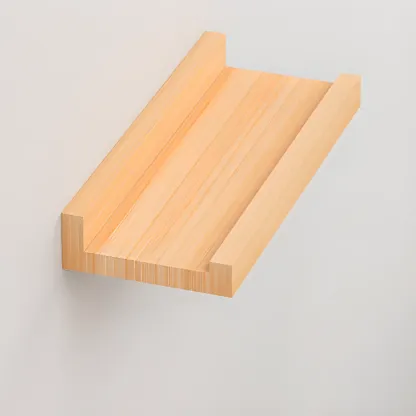 Contemporary Lumber Wall-fixed Rack Shelf, Walnut/Natural/White Image - 20