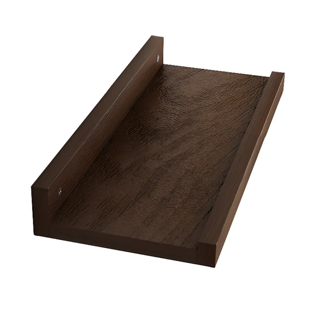 Contemporary Lumber Wall-fixed Rack Shelf, Walnut/Natural/White Image - 21