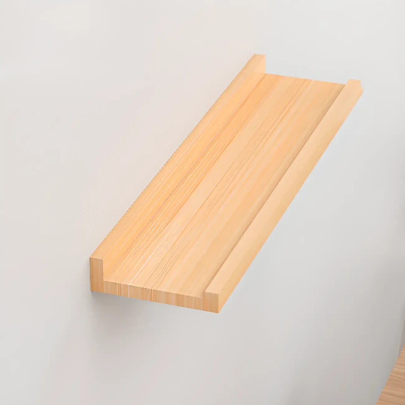 Contemporary Lumber Wall-fixed Rack Shelf, Walnut/Natural/White Image - 22