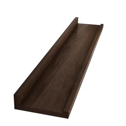 Contemporary Lumber Wall-fixed Rack Shelf, Walnut/Natural/White Image - 25