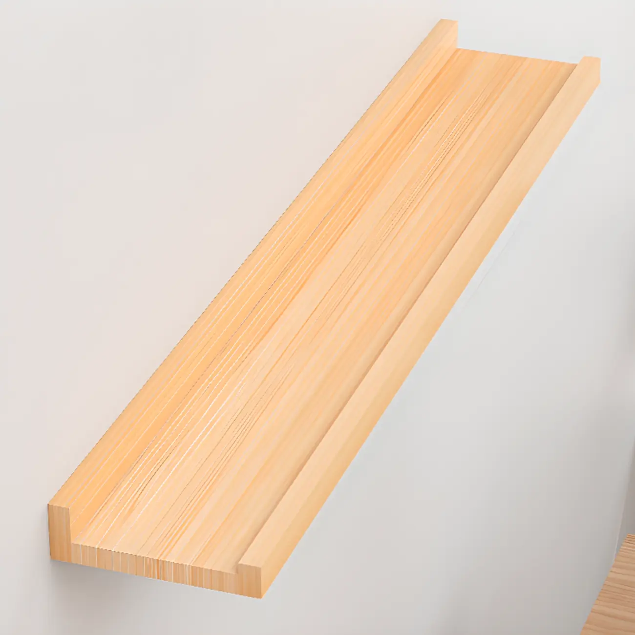 Contemporary Lumber Wall-fixed Rack Shelf, Walnut/Natural/White Image - 28 | homeyfad