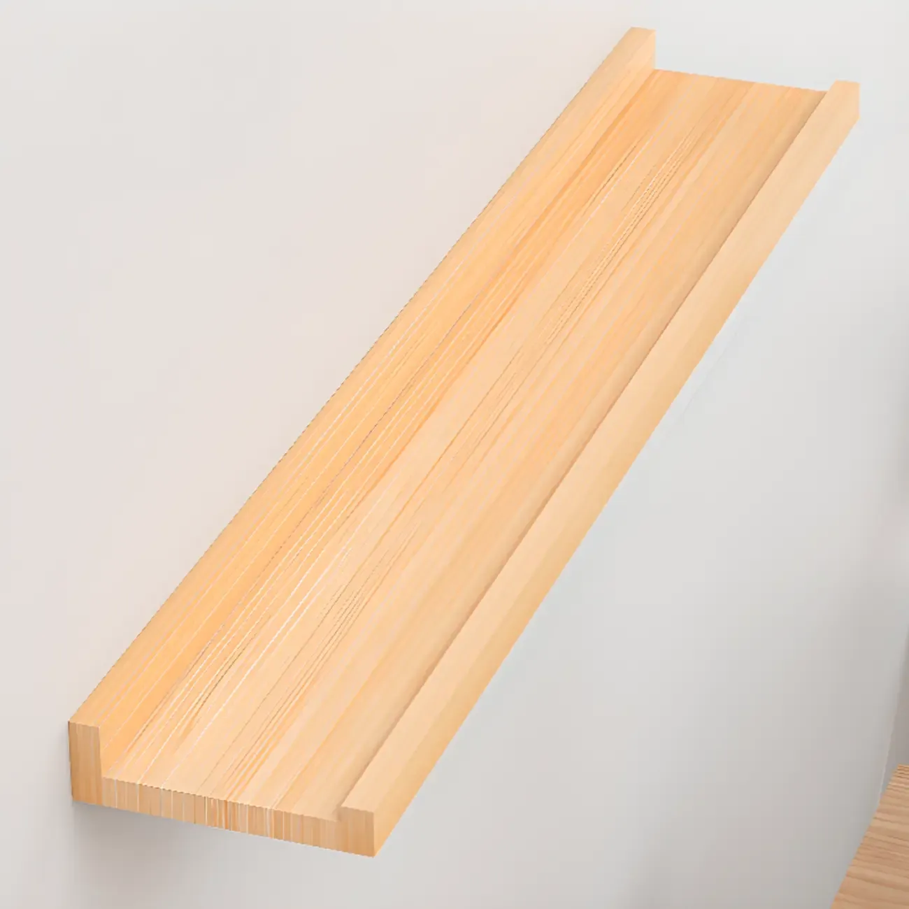 Contemporary Lumber Wall-fixed Rack Shelf, Walnut/Natural/White Image - 28