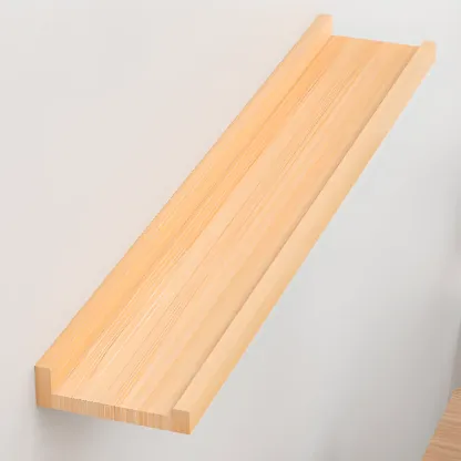 Contemporary Lumber Wall-fixed Rack Shelf, Walnut/Natural/White Image - 28