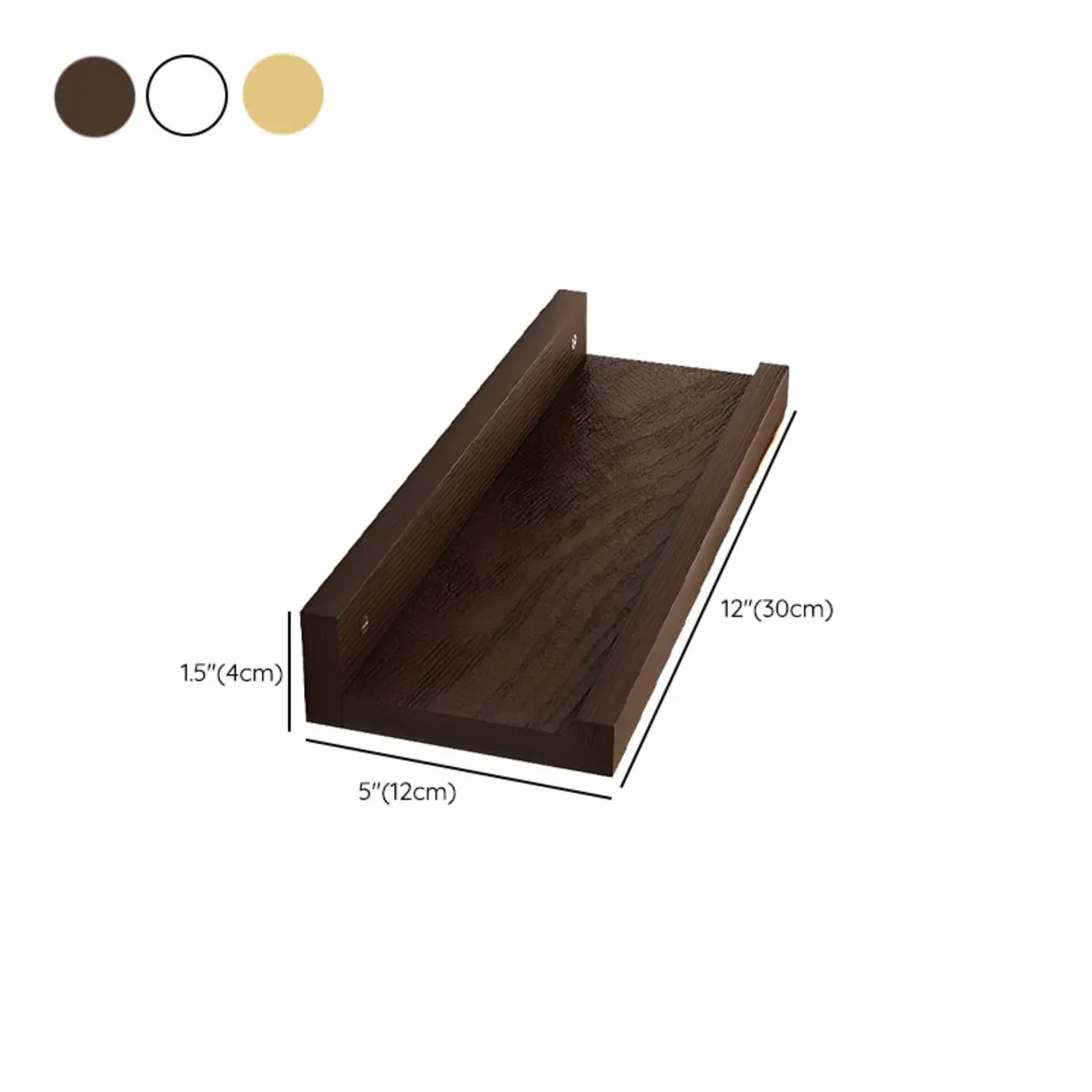 Contemporary Lumber Wall-fixed Rack Shelf, Walnut/Natural/White #size | homeyfad