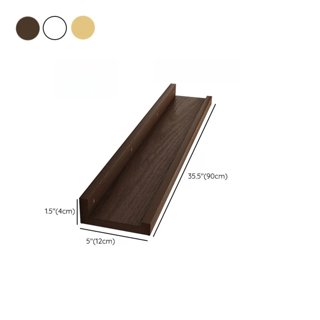 Contemporary Lumber Wall-fixed Rack Shelf, Walnut/Natural/White Image - 33 | homeyfad