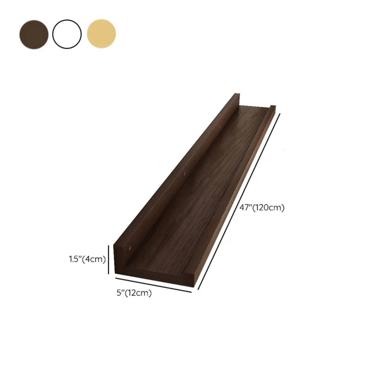 Contemporary Lumber Wall-fixed Rack Shelf, Walnut/Natural/White Image - 34 | homeyfad