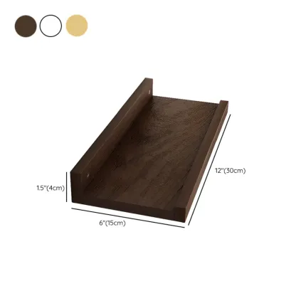 Contemporary Lumber Wall-fixed Rack Shelf, Walnut/Natural/White Image - 35