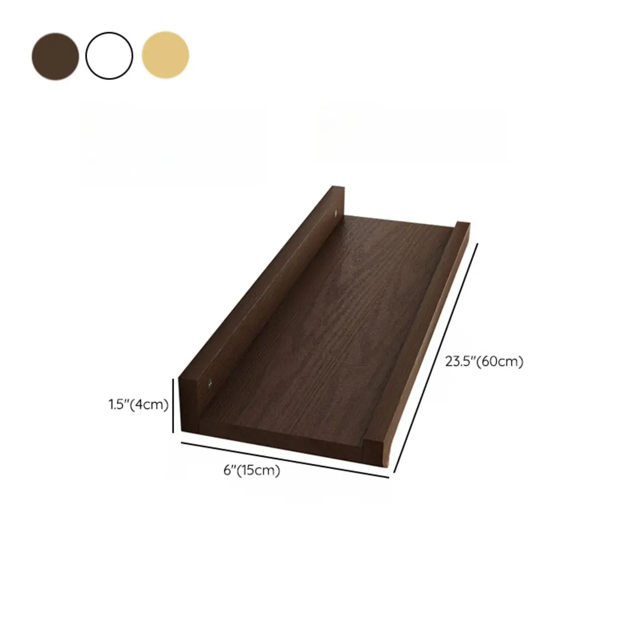 Contemporary Lumber Wall-fixed Rack Shelf, Walnut/Natural/White Image - 36 | homeyfad