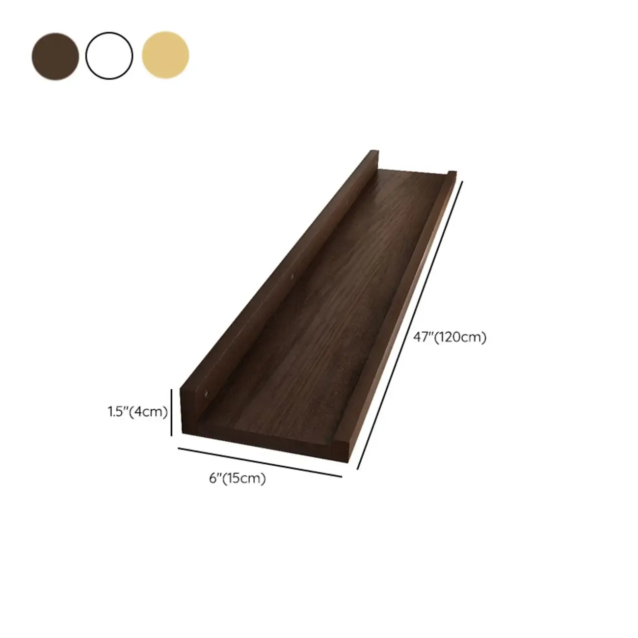 Contemporary Lumber Wall-fixed Rack Shelf, Walnut/Natural/White Image - 38